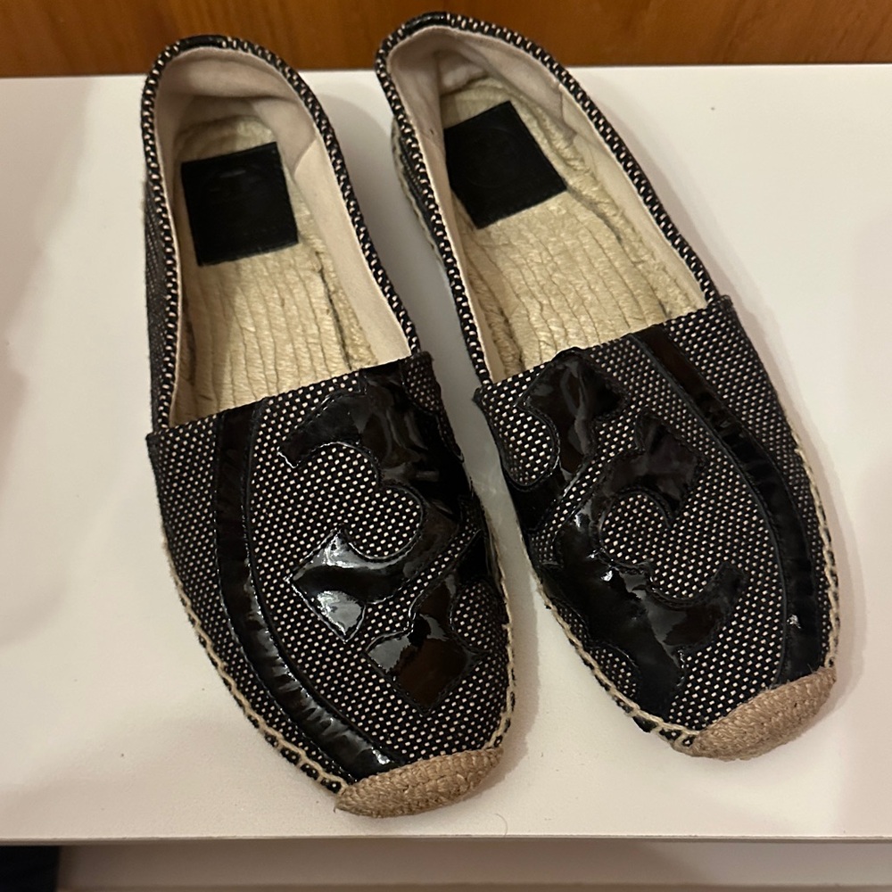 Black Tory Burch Espadrille Loafers